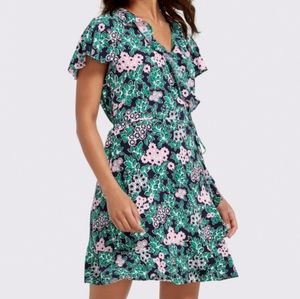 Draper James Floral Mini Dress - Green and Pink